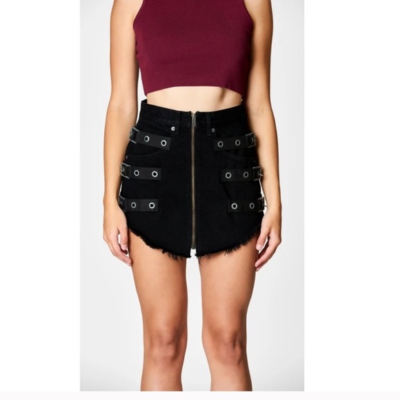 Carmar Denim - 🌵Carmar Beatrice Black Buckle Studded Denim Skirt